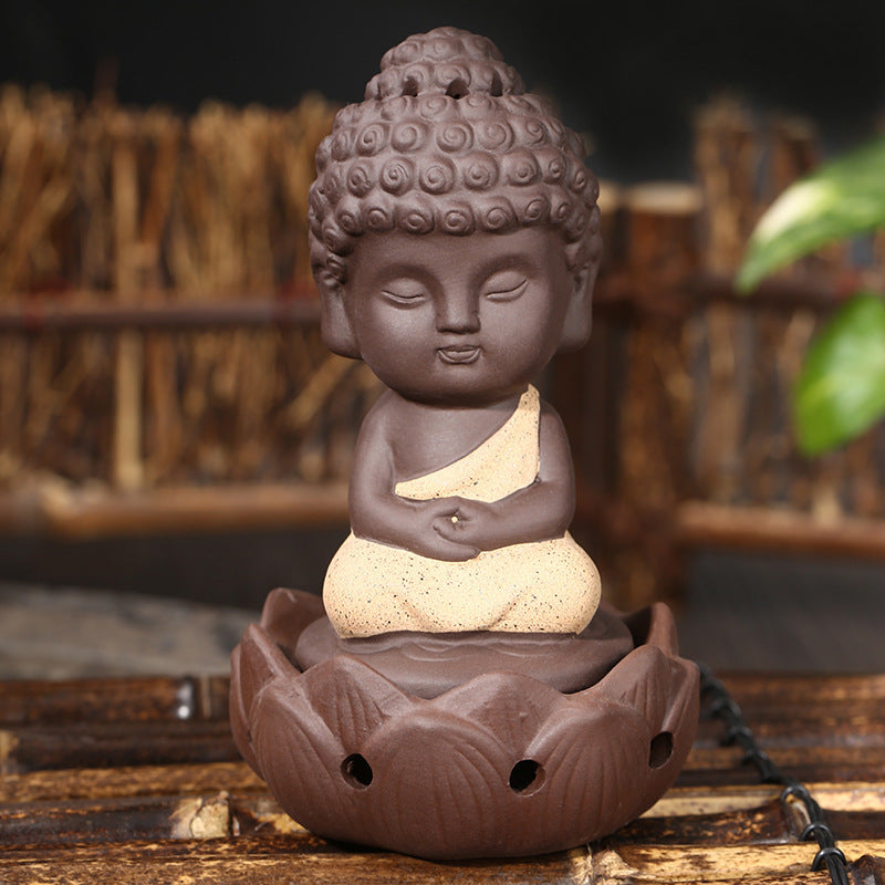 Buddha Sitting On a Lotus Flower Incense Holder