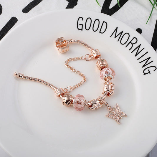 Rose Gold Love Charm Bracelet
