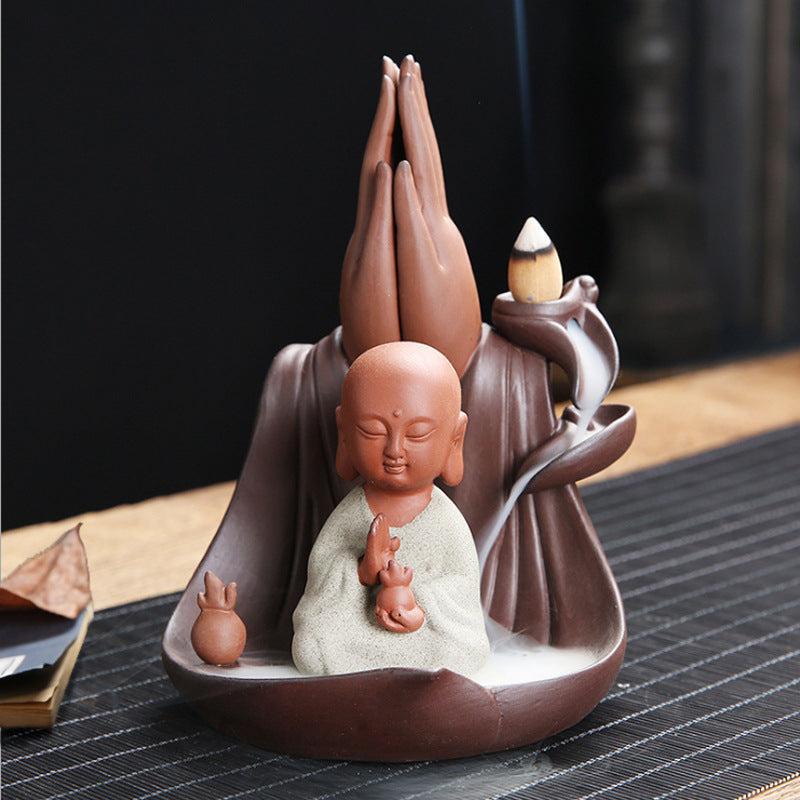 Buddha and Lotus Back flow Incense Holder
