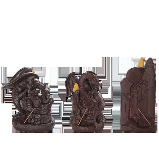 Ceramic Zisha Incense Holder, Flying Dragon Incense Holder, Mountain and Flowing Water Incense Holder