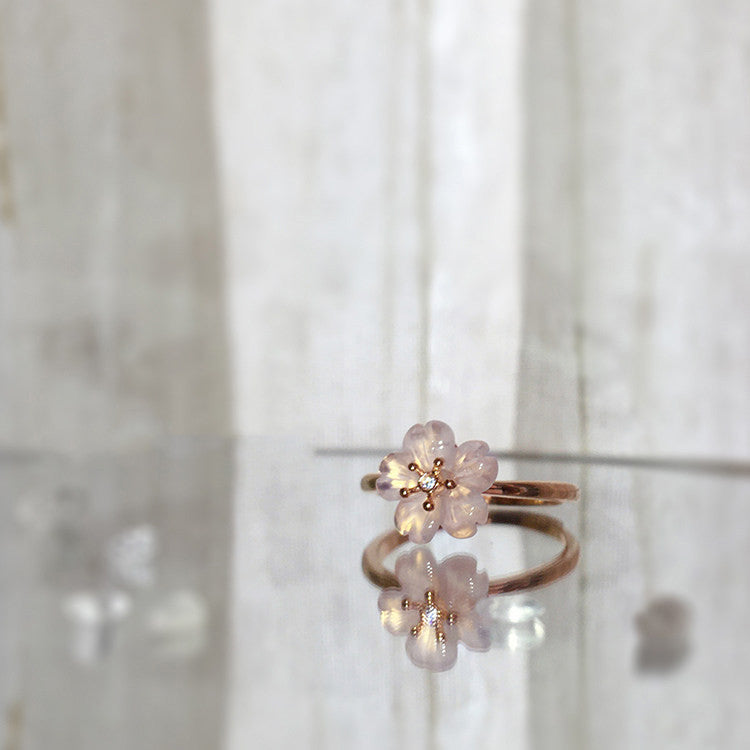 Pink Chalcedony Rose Gold Pendant Bracelet/Ring/Necklace/Earrings