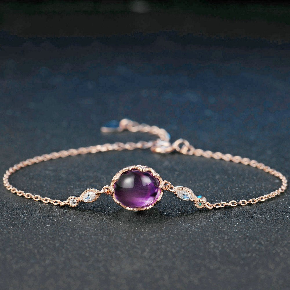 Amethyst rose gold bracelet