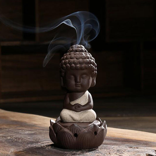 Buddha Sitting On a Lotus Flower Incense Holder