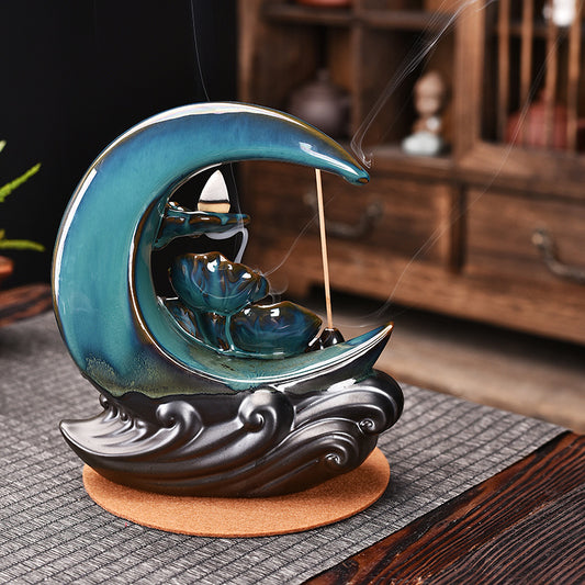 The Moon-Backflow Incense Burner-Smokey Waterfall Incense Burner