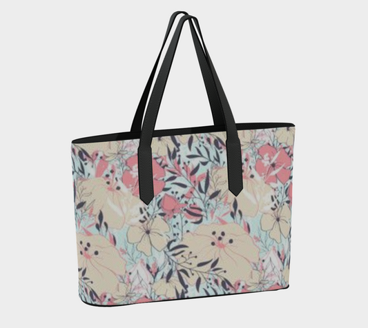 Karma Kustoms-VEGAN LEATHER-Tote Bag-Florals