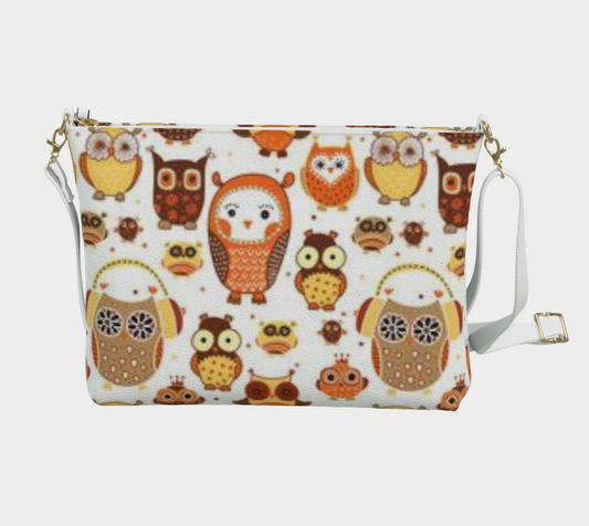 Karma Kustoms-Vegan Leather-Crossbody Purse-Autumn Owls