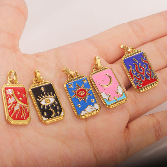 Stainless Steel Tarot Electroplated Pendant