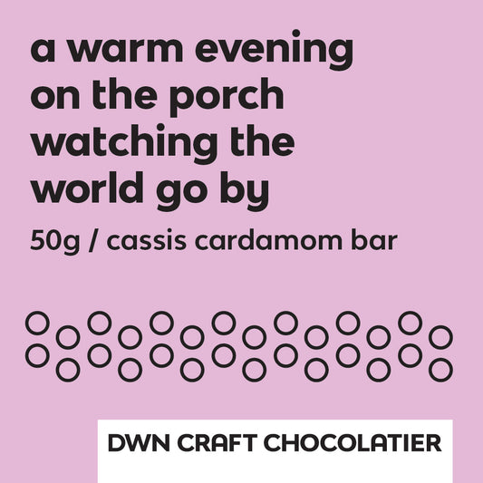 cassis cardamom chocolate bar