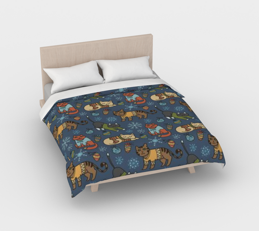 Karma Kustoms Christmas Kitty Duvet Cover