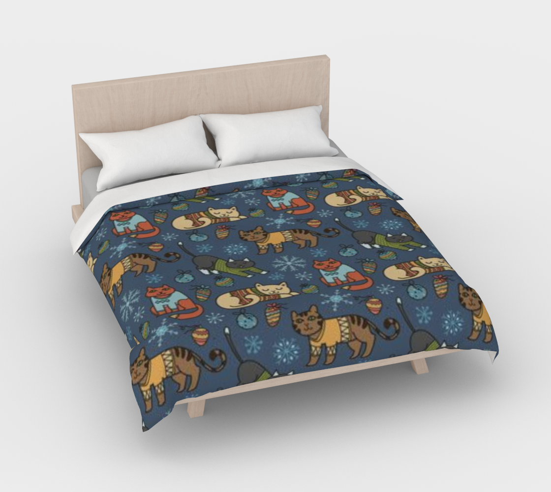 Karma Kustoms Christmas Kitty Duvet Cover