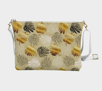 Karma Kustoms-Vegan Leather-Crossbody Purse-Tropical Monstera