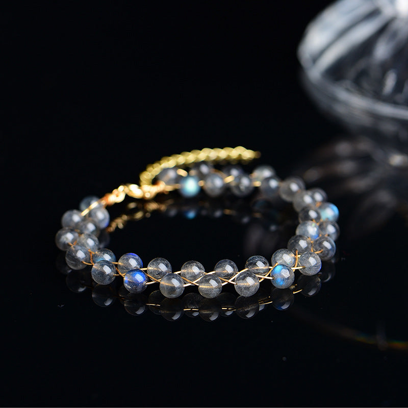 Natural Moonstone Bracelet In 14k Gold