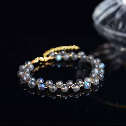 Natural Moonstone Bracelet In 14k Gold
