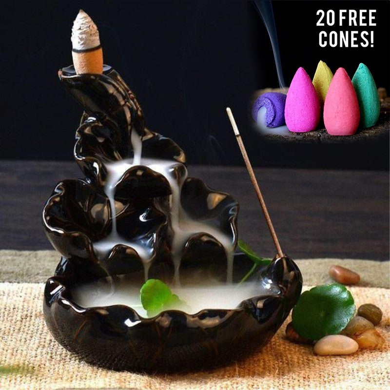 Waterfull Incense Burner 20 Cones Included