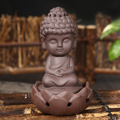 Buddha Sitting On a Lotus Flower Incense Holder