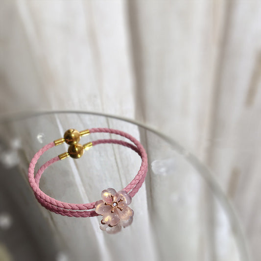 Pink Chalcedony Rose Gold Pendant Bracelet/Ring/Necklace/Earrings