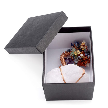 Tree Ornament With Natural Rose Quartz Tumbled Stones