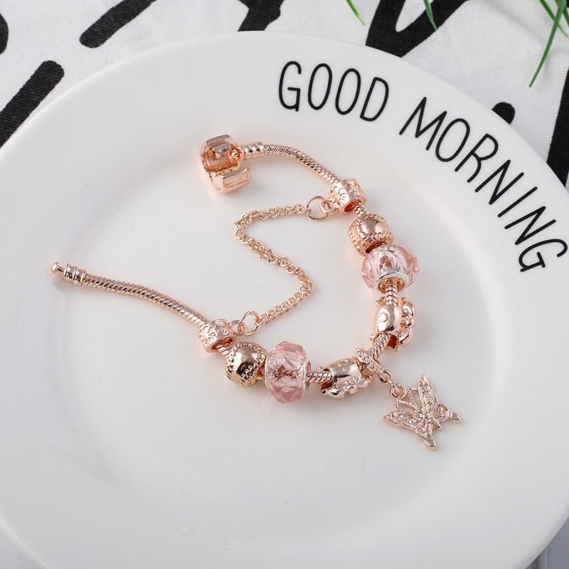 Rose Gold Love Charm Bracelet