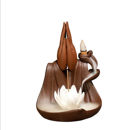 Buddha and Lotus Back flow Incense Holder