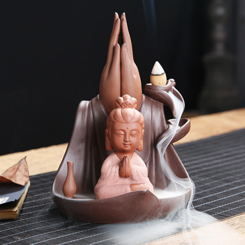 Buddha and Lotus Back flow Incense Holder