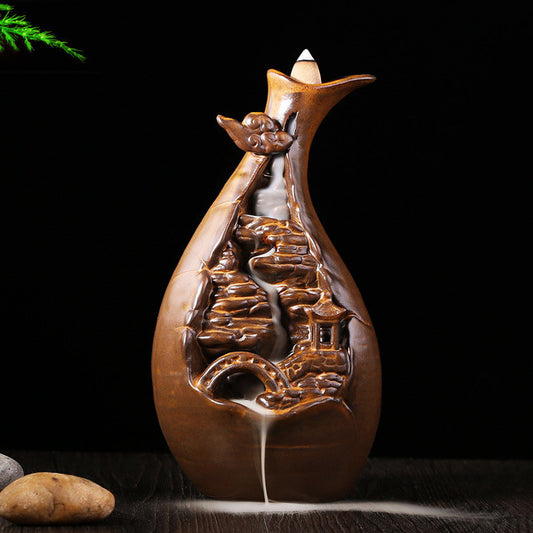 Tower Mountain Stream Back Flow Incense Holder