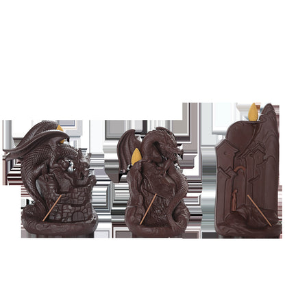 Ceramic Zisha Incense Holder, Flying Dragon Incense Holder, Mountain and Flowing Water Incense Holder
