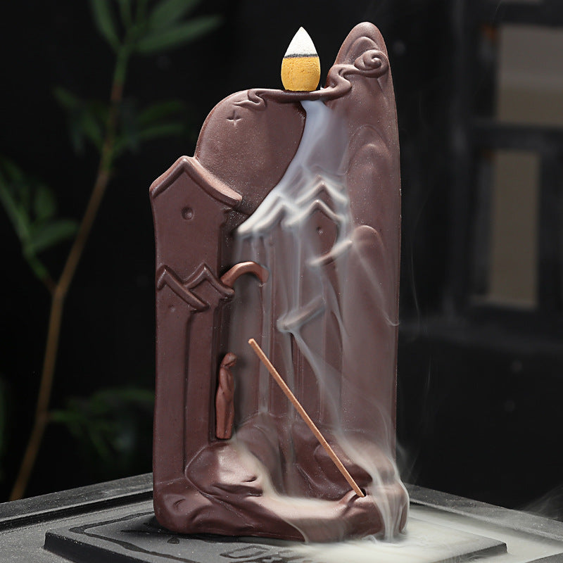 Ceramic Zisha Incense Holder, Flying Dragon Incense Holder, Mountain and Flowing Water Incense Holder