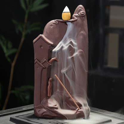 Ceramic Zisha Incense Holder, Flying Dragon Incense Holder, Mountain and Flowing Water Incense Holder