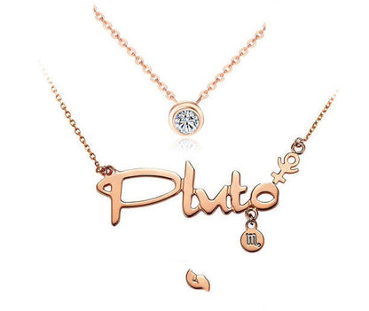 Rose gold zodiac letter necklace