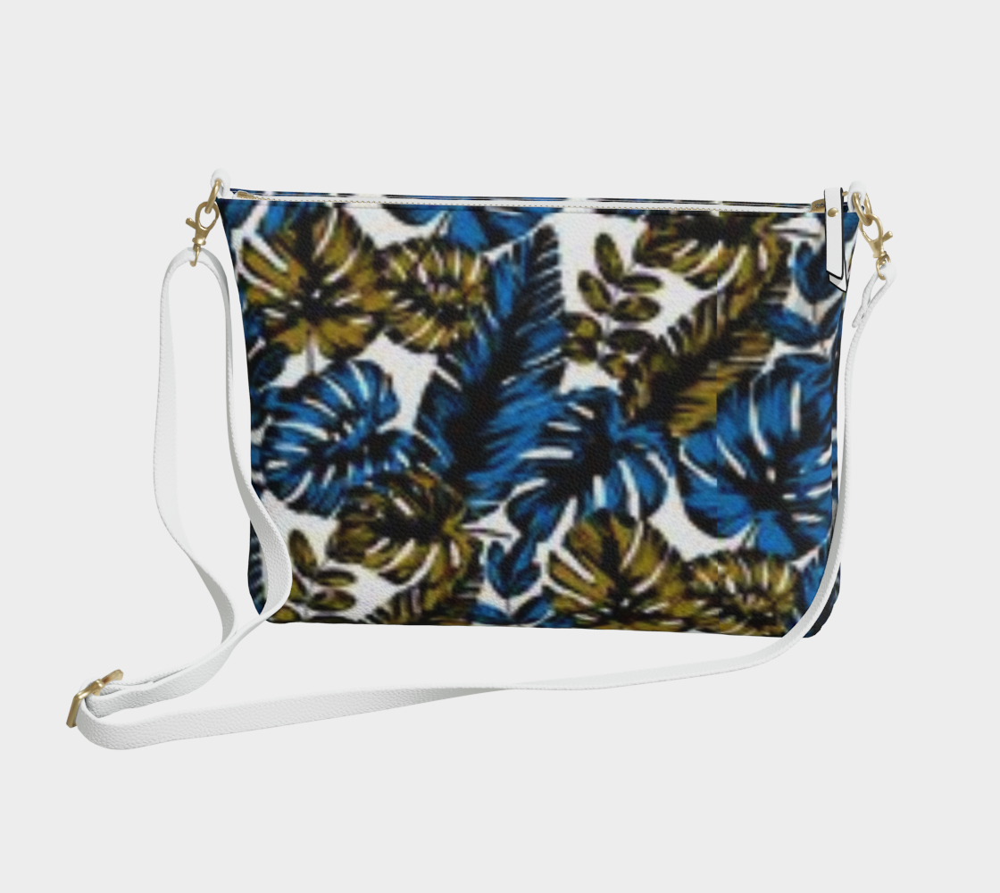 Karma Kustoms-Vegan Leather-Crossbody Purse-Monstera Leafs