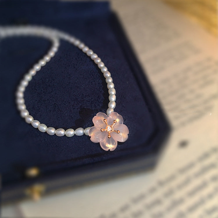 Pink Chalcedony Rose Gold Pendant Bracelet/Ring/Necklace/Earrings