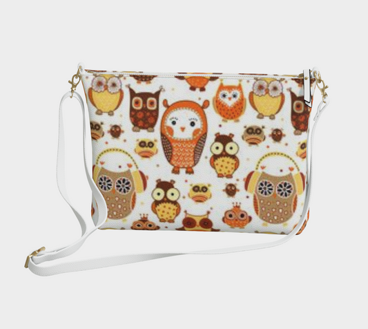 Karma Kustoms-Vegan Leather-Crossbody Purse-Autumn Owls