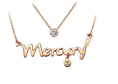 Rose gold zodiac letter necklace