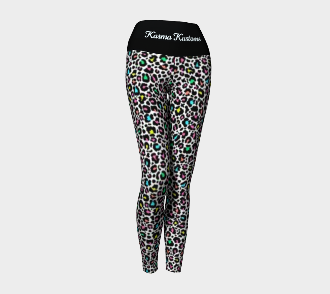 Karma Kustoms Neon Leopard Print Yoga Leggings