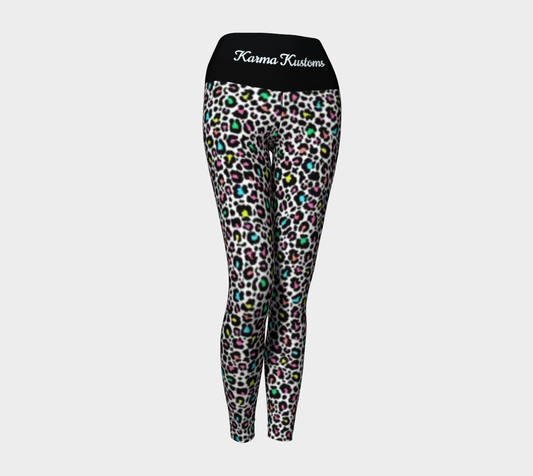 Karma Kustoms Neon Leopard Print Yoga Leggings