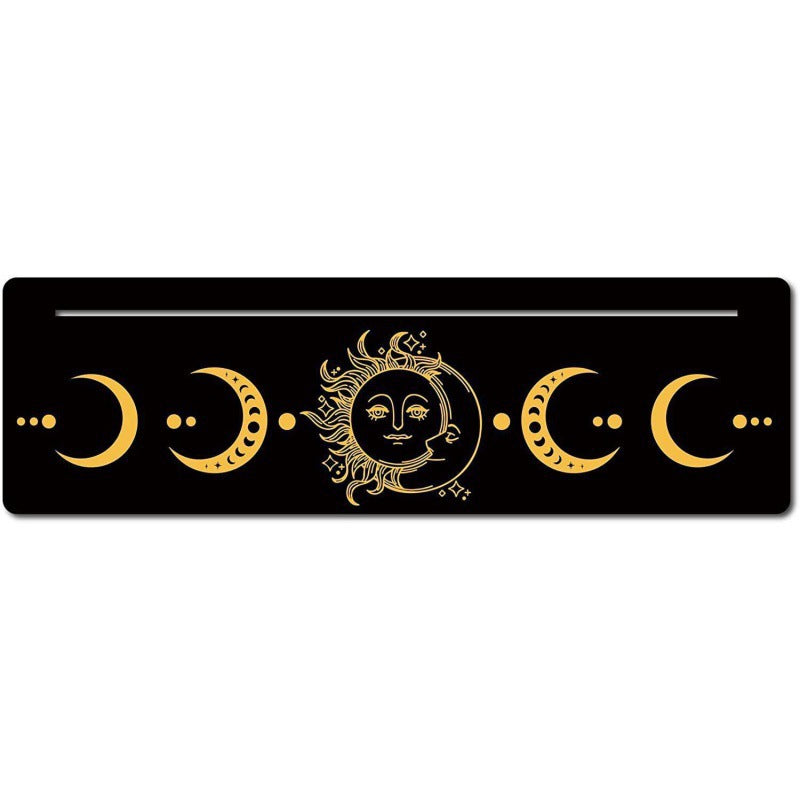 Black New Moon Shape Wooden Tarot Card Clamp Bracket Base Decoration