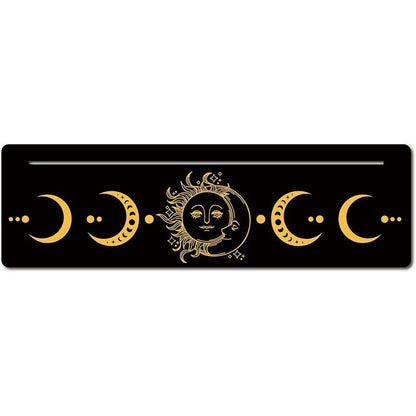 Black New Moon Shape Wooden Tarot Card Clamp Bracket Base Decoration