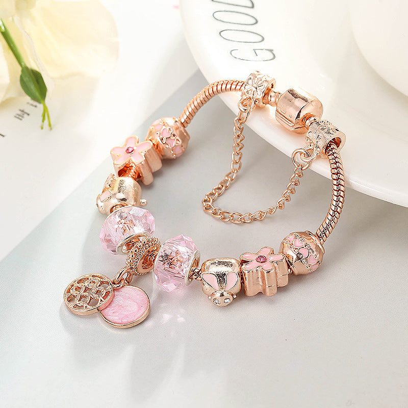 Rose Gold Love Charm Bracelet