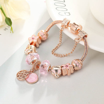 Rose Gold Love Charm Bracelet