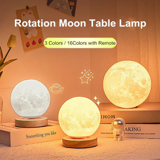 Magnetic Levitating Moon Lamp Touch Control 3 Color