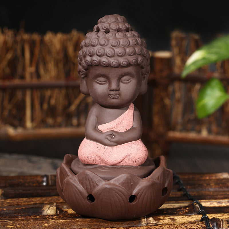 Buddha Sitting On a Lotus Flower Incense Holder