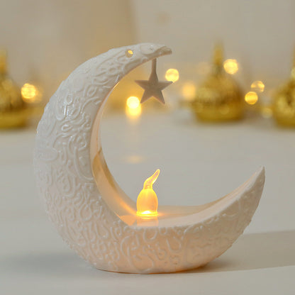 Star & Moon Candlestick Arabian Lantern Electric