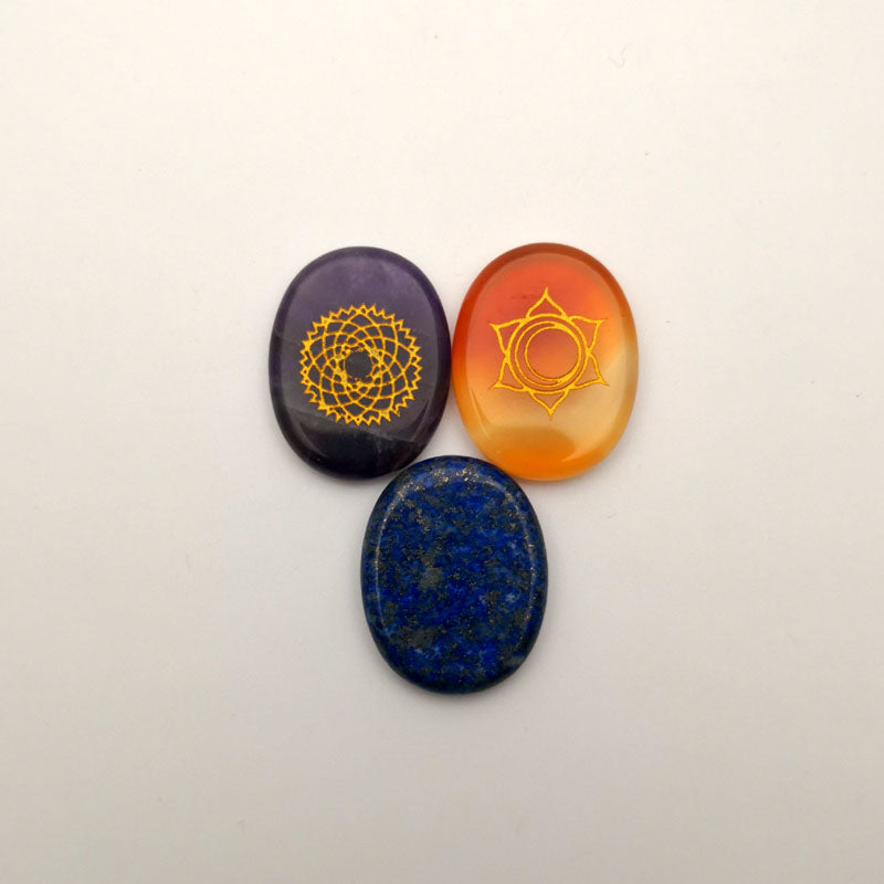 Natural Stone carved Chakra Reiki 7 Chakra Stone