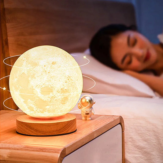 Magnetic Levitating Moon Lamp Touch Control 3 Color
