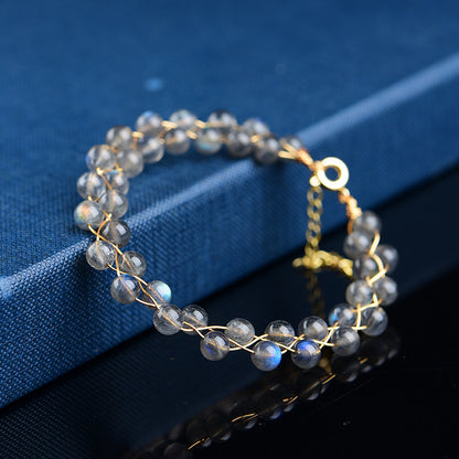 Natural Moonstone Bracelet In 14k Gold