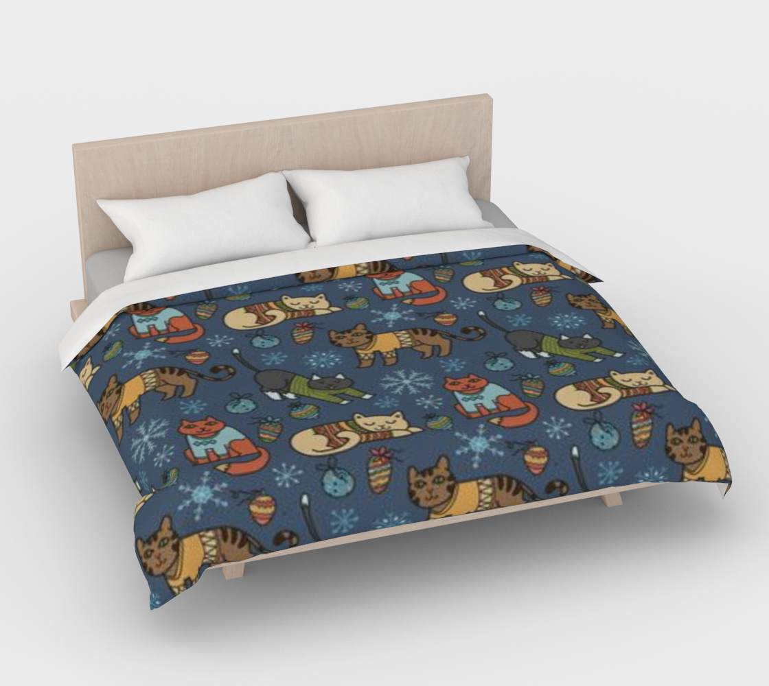 Karma Kustoms Christmas Kitty Duvet Cover
