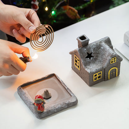 Ceramic Christmas Coil Incense Holder