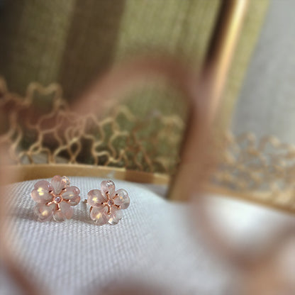 Pink Chalcedony Rose Gold Pendant Bracelet/Ring/Necklace/Earrings