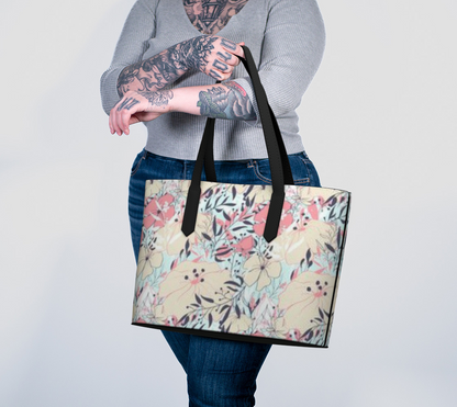 Karma Kustoms-VEGAN LEATHER-Tote Bag-Florals