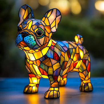Dog Series Art Animal LED Small Night Lamp Resin Statue Creative Desktop Decoration